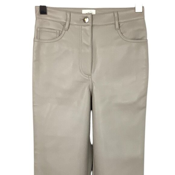 WILFRED MELINA VEGAN LEATHER TAUPE NEUTRAL PANTS 00 - Picture 4 of 13